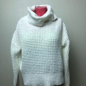 Fashion Nova Ivory Cowl Neck Waffle Knit Sweater